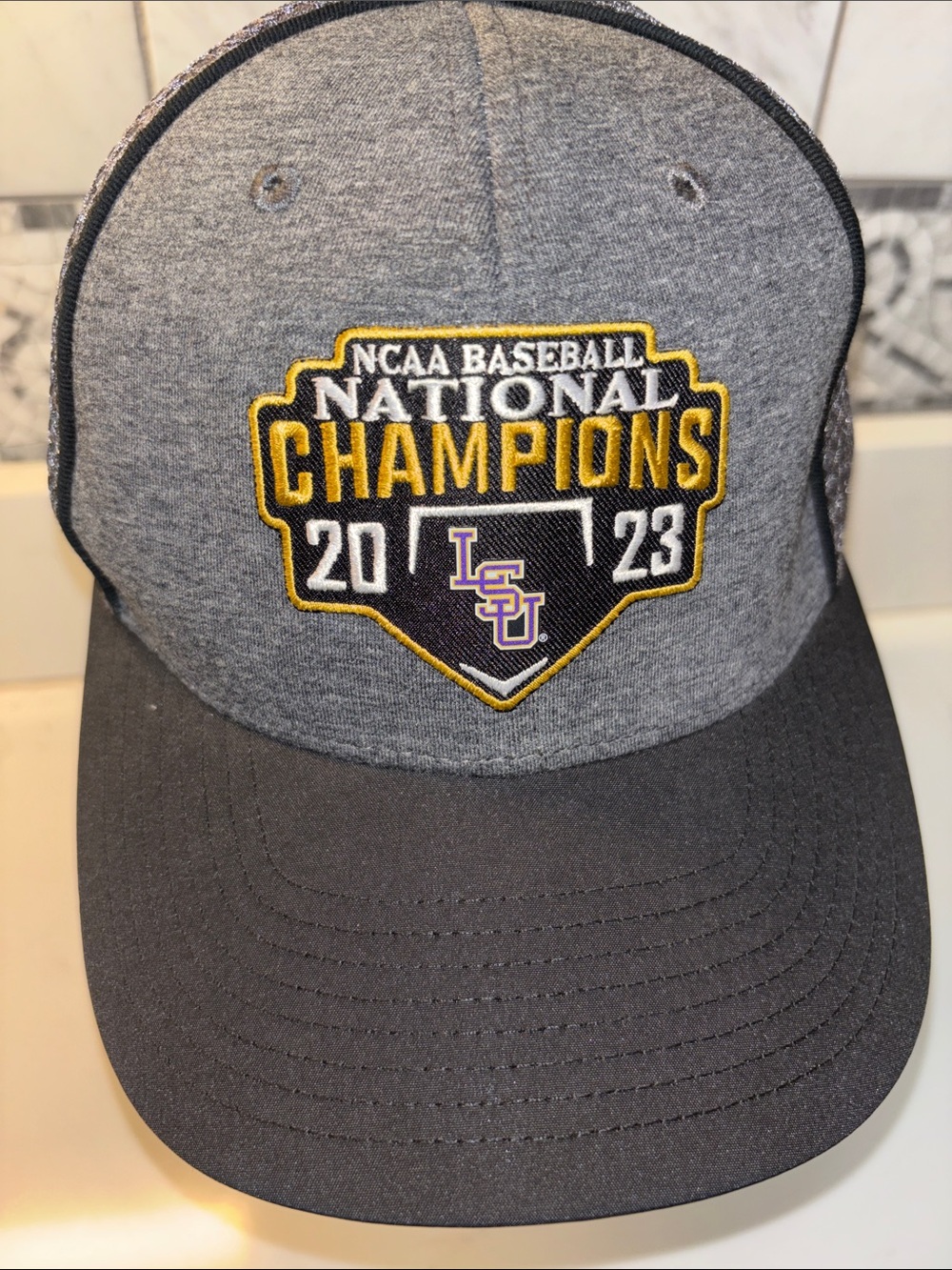 LSU National Champions 2023 Gray Baseball Cap